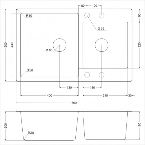 Мойка EMAR EMQ-2800.Q EMQ-2800.Q Морион на Otdelka1.ru