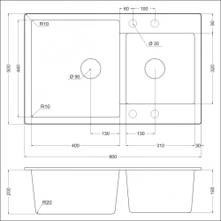Мойка для кухни EMAR EMQ-2800.Q Морион