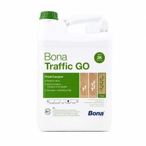 Лак для паркета Bona Traffic Go Полуматовый 2К 5л