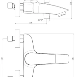 Смеситель Royce Про RCM-120503WH для ванны и душа, белый