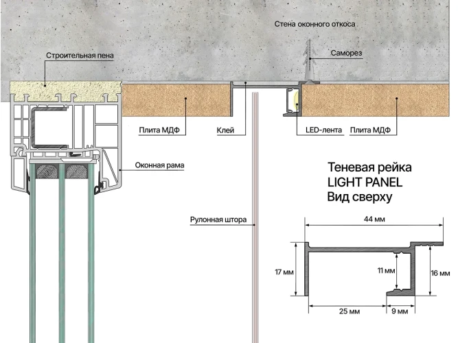 Теневая рейка Laconistiq Light Panel Черная анодированная на Otdelka1.ru