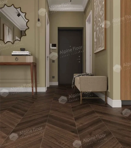 Виниловый ламинат Alpine floor Chevron Eco 18-12 Дуб Мокка на Otdelka1.ru