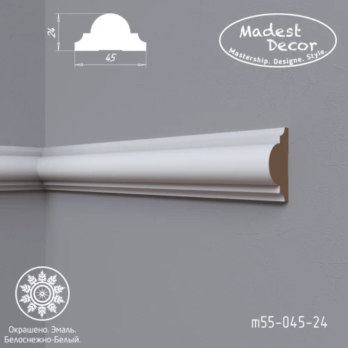 Молдинг МДФ эмаль белый Madest Decor М55-045-24 на Otdelka1.ru