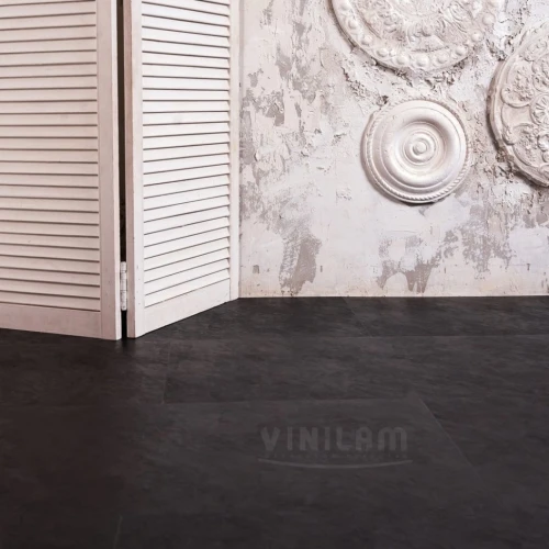 Виниловая плитка Винилам / Vinilam Ceramo 61607 Сланцевый черный на Otdelka1.ru