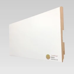 Плинтус МДФ Теквуд / Teckwood Белый Роял 140х16 Прямой