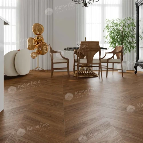 Виниловый ламинат Alpine floor Chevron Eco 18-22 Орех Нойер на Otdelka1.ru