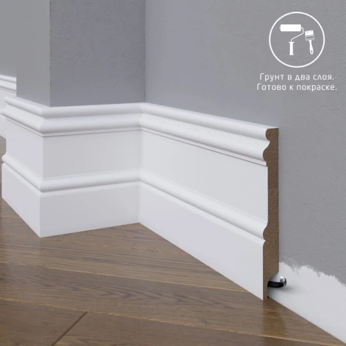Плинтус МДФ под покраску Madest Decor 17-136-16 на Otdelka1.ru
