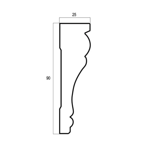 Плинтус Cosca потолочный 90 кварц T90(2)/MP4-1 на Otdelka1.ru