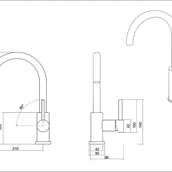 Смеситель в мойку EMAR ECB-3004 PVD Coppery