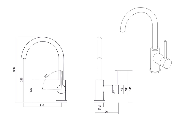 Смеситель в мойку EMAR 3004 ЕС - 3004 Satin на Otdelka1.ru