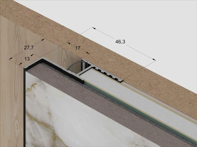 Теневая рейка Laconistiq Multilevel Черный анодированный на Otdelka1.ru