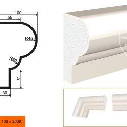 Фасадный молдинг LepninaPlast МВ-170/3