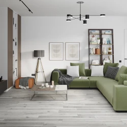 Кварц-виниловая плитка Damy Floor Family клеевая Дуб Классический серый