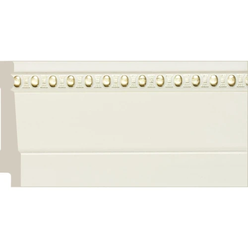 Плинтус Cosca 90 белый с золотом B1090/WG2 на Otdelka1.ru