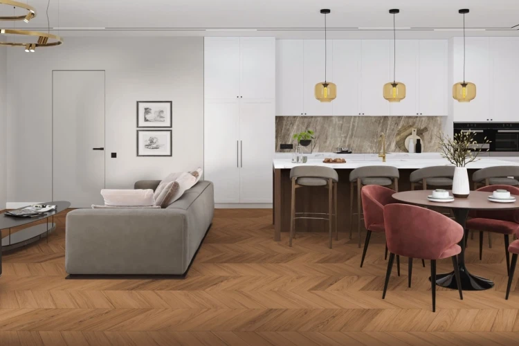 Кварц-виниловая плитка Damy Floor Chevron клеевая Блуа на Otdelka1.ru
