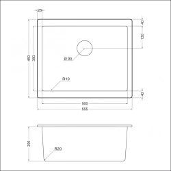 Мойка для кухни EMAR EMQ-1555.P Барит