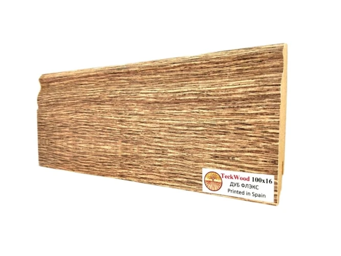 Плинтус МДФ Теквуд / Teckwood 100 мм Дуб Флэкс на Otdelka1.ru