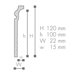 Плинтус Wallstyl NMC CF3 120х22х2000 мм
